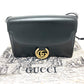 GUCCI 589474 GG Marmont Flap Shoulder Bag in Calf Leather, Black