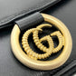 GUCCI 589474 GG Marmont Flap Shoulder Bag in Calf Leather, Black