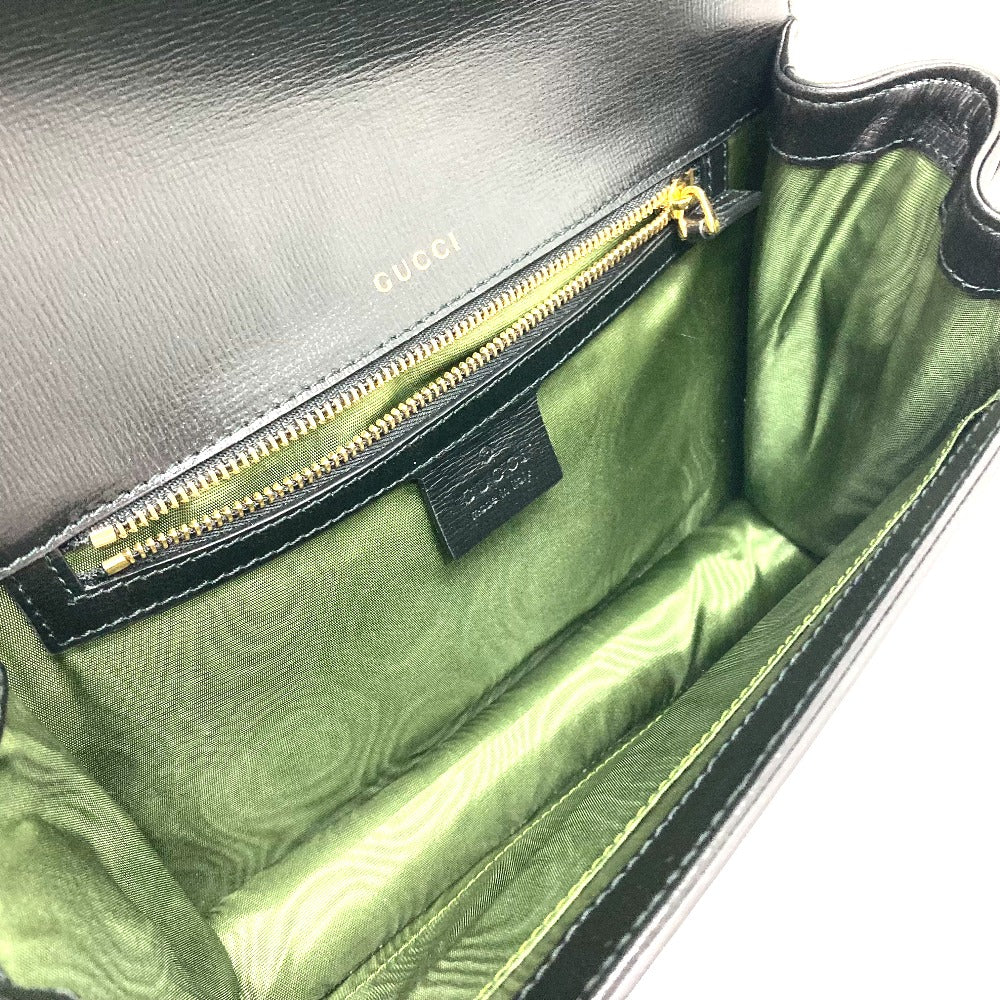 GUCCI 589474 GG Marmont Flap Shoulder Bag in Calf Leather, Black