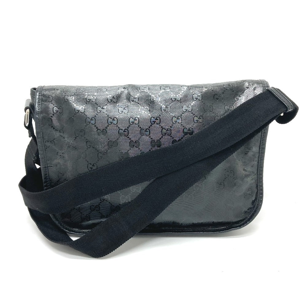 GUCCI 201732 GG Imprime Bag, One-Shoulder Messenger Bag, Shoulder Bag, GG Imprime, Men's, Black