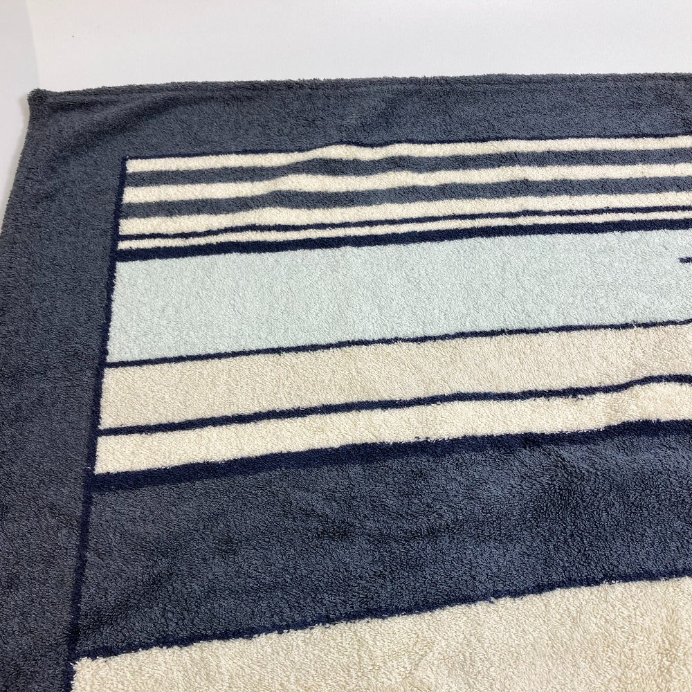 CHANEL Striped Bath Towel, Daily Necessities, Interior Decor, Beach Towel, Cotton, Unisex, Ivory and Blue