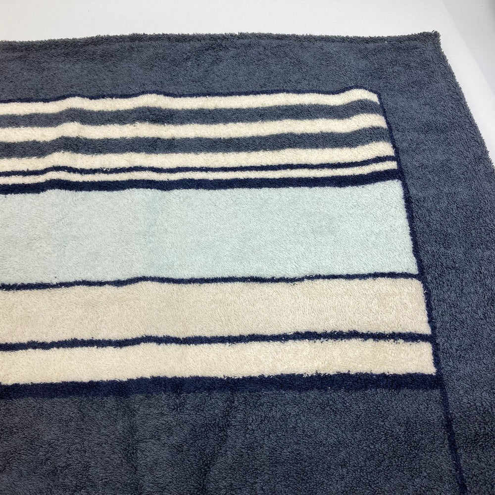 CHANEL Striped Bath Towel, Daily Necessities, Interior Decor, Beach Towel, Cotton, Unisex, Ivory and Blue