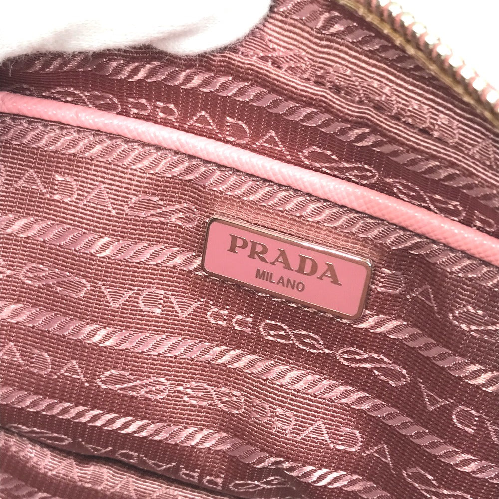 PRADA 1NF674 ロゴ ショルダーポーチ カバン セカンドバッグ ショルダーバッグ サフィアーノレザー レディース PETALO 1 ピンク