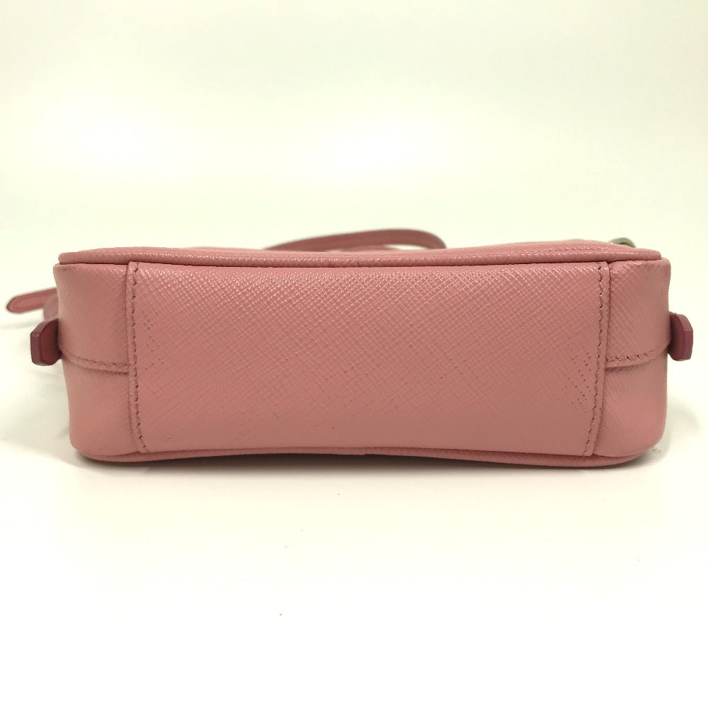 PRADA 1NF674 ロゴ ショルダーポーチ カバン セカンドバッグ ショルダーバッグ サフィアーノレザー レディース PETALO 1 ピンク