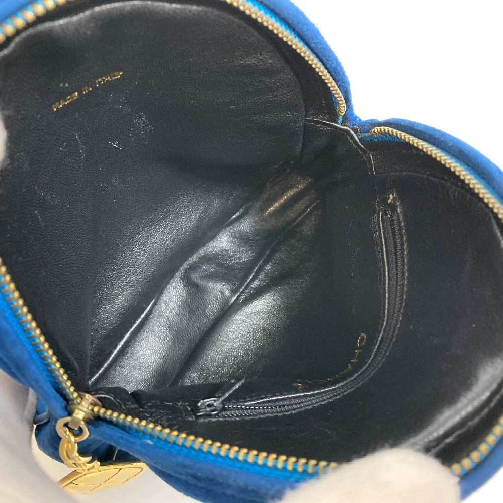 CHANEL Coco Mark CC Matelasse Chain Party Bag, Suede Handbag, Women's, Blue