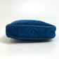 CHANEL Coco Mark CC Matelasse Chain Party Bag, Suede Handbag, Women's, Blue