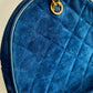 CHANEL Coco Mark CC Matelasse Chain Party Bag, Suede Handbag, Women's, Blue