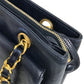 CHANEL CC Coco Mark Coco Ball Chain Tote Bag Shoulder Bag Lambskin Women's Navy