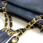 CHANEL CC Coco Mark Coco Ball Chain Tote Bag Shoulder Bag Lambskin Women's Navy