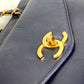 CHANEL CC Coco Mark Coco Ball Chain Tote Bag Shoulder Bag Lambskin Women's Navy