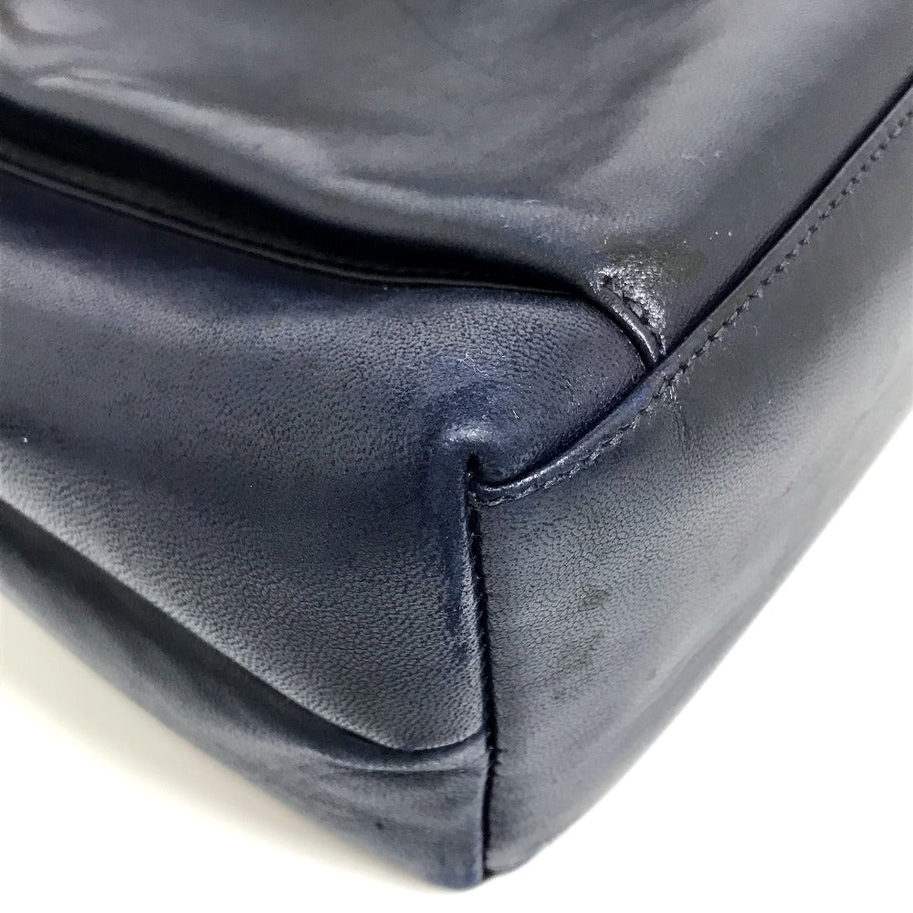CHANEL CC Coco Mark Coco Ball Chain Tote Bag Shoulder Bag Lambskin Women's Navy