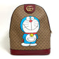 GUCCI 647816 GG Supreme Doraemon x GUCCI Small Backpack, PVC/Leather, Unisex, Beige/Red
