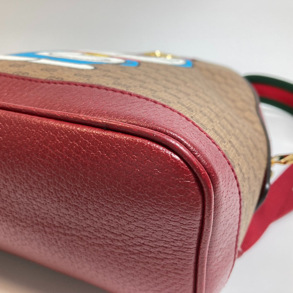 GUCCI 647816 GG Supreme Doraemon x GUCCI Small Backpack, PVC/Leather, Unisex, Beige/Red