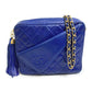CHANEL Coco Mark CC Matelasse Fringe Shoulder Bag in Lambskin, Blue