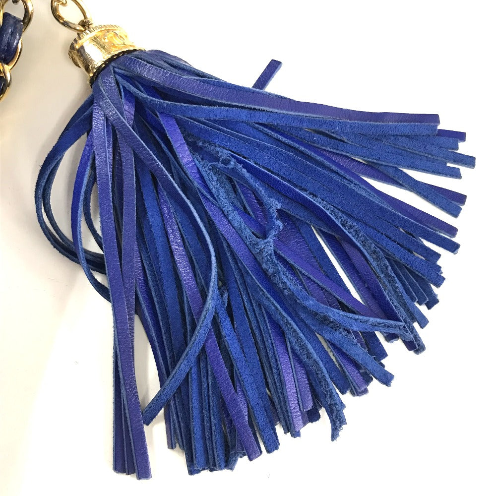 CHANEL Coco Mark CC Matelasse Fringe Shoulder Bag in Lambskin, Blue