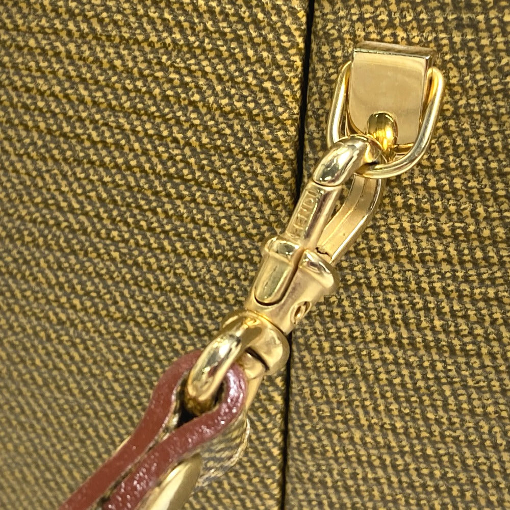 FENDI 半円フォルム カバン 2WAY ショルダーバッグ ハンドバッグ レザー レディース ベージュ系
