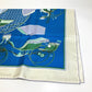 HERMES LA PERRIERE Carriage Carré 90 Silk Scarf Women's Blue/Green/Ivory