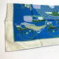 HERMES LA PERRIERE Carriage Carré 90 Silk Scarf Women's Blue/Green/Ivory
