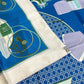 HERMES LA PERRIERE Carriage Carré 90 Silk Scarf Women's Blue/Green/Ivory