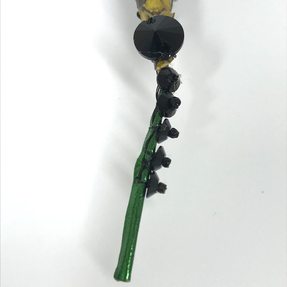 MIUMIU Dragonfly Accessories Fashion Accessories Pin Brooch Leather Brooch Women's Green x Pink