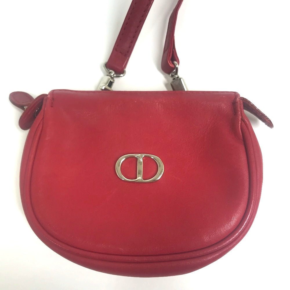 Christian Dior CD hardware mini pochette bag, crossbody shoulder bag, leather, women's, red