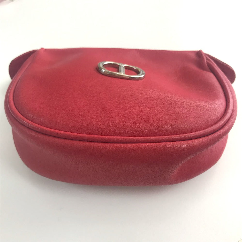 Christian Dior CD hardware mini pochette bag, crossbody shoulder bag, leather, women's, red