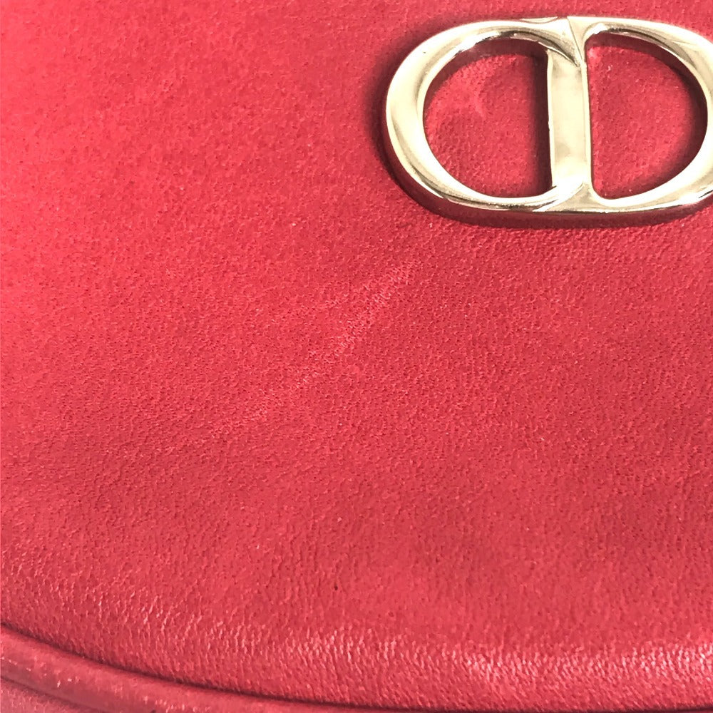 Christian Dior CD hardware mini pochette bag, crossbody shoulder bag, leather, women's, red