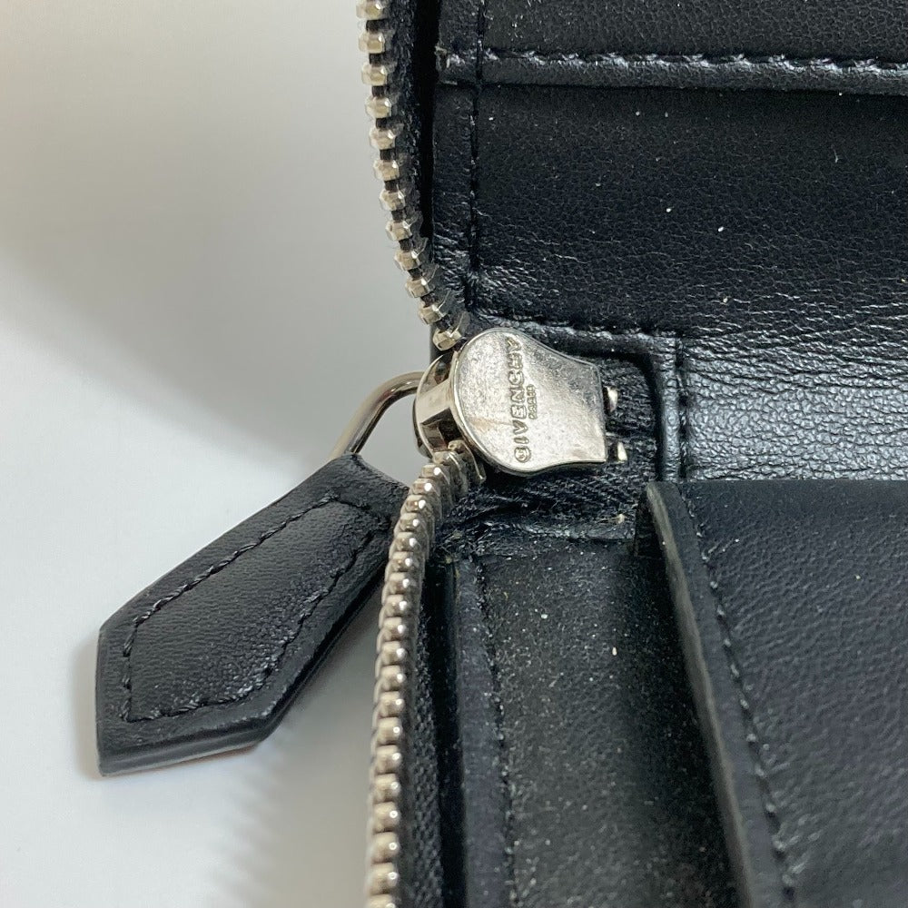 GIVENCHY I FEEL LOVE Organizer Round Zip Long Wallet in Leather, Men's, Black