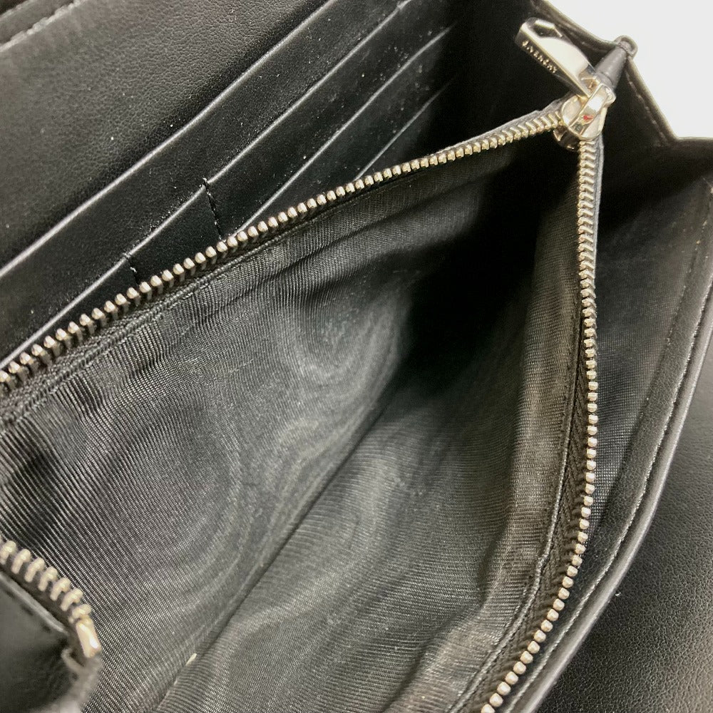 GIVENCHY I FEEL LOVE Organizer Round Zip Long Wallet in Leather, Men's, Black