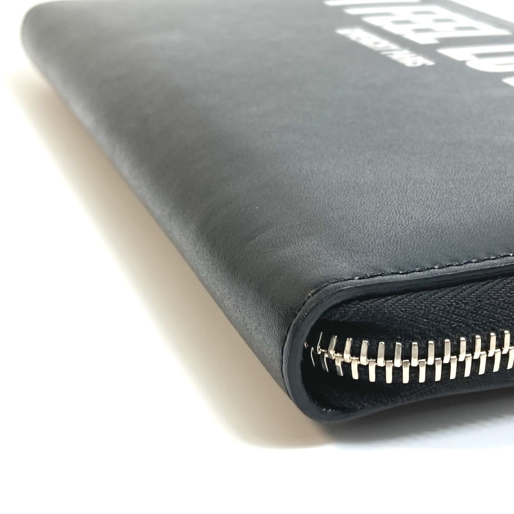 GIVENCHY I FEEL LOVE Organizer Round Zip Long Wallet in Leather, Men's, Black