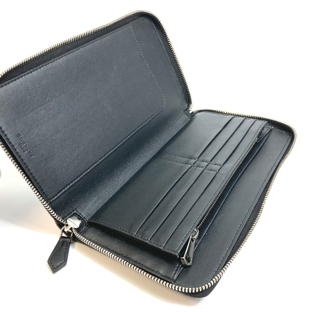 GIVENCHY I FEEL LOVE Organizer Round Zip Long Wallet in Leather, Men's, Black