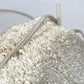 BOTTEGA VENETA 585852 Mini The Pouch, a crossbody bag with a clasp closure, in nylon and leather, white.