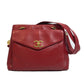 CHANEL CC Coco Mark Turn Lock Outside Flap Shoulder Tote Bag with Double Chain, Lambskin, Red, Women's