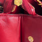 CHANEL CC Coco Mark Turn Lock Outside Flap Shoulder Tote Bag with Double Chain, Lambskin, Red, Women's