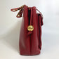 CHANEL CC Coco Mark Turn Lock Outside Flap Shoulder Tote Bag with Double Chain, Lambskin, Red, Women's