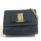 Salvatore Ferragamo AQ213202 Vara Ribbon Mini Pochette Shoulder Bag in Black Suede