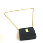 Salvatore Ferragamo AQ213202 Vara Ribbon Mini Pochette Shoulder Bag in Black Suede