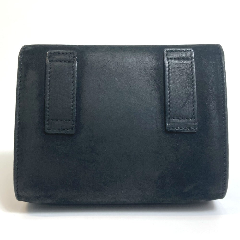 Salvatore Ferragamo AQ213202 Vara Ribbon Mini Pochette Shoulder Bag in Black Suede