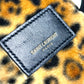 SAINT LAURENT PARIS 441911 レオパード ミニリュック カバン キーホルダー バッグチャーム ベロア レディース ブラウン