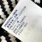 LOUIS VUITTON 1A3XJH Chevron Stitch Jacquard Pullover Top, Cotton Knit, Women's, White/Black