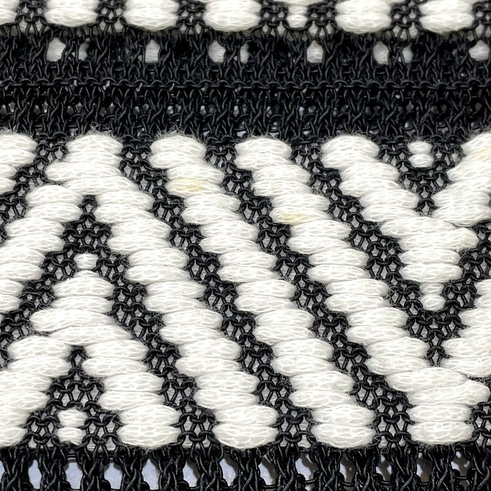 LOUIS VUITTON 1A3XJH Chevron Stitch Jacquard Pullover Top, Cotton Knit, Women's, White/Black
