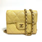 CHANEL AP0238 CCココマーク マトラッセ チェーンウォレット コインケース キャビアスキン レディース メタリックイエロー