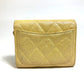 CHANEL AP0238 CCココマーク マトラッセ チェーンウォレット コインケース キャビアスキン レディース メタリックイエロー
