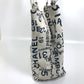CHANEL Bysee CC Coco Mark Clear Chain Shoulder Tote Bag Canvas Women's White x Navy