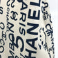 CHANEL Bysee CC Coco Mark Clear Chain Shoulder Tote Bag Canvas Women's White x Navy