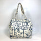 CHANEL Bysee CC Coco Mark Clear Chain Shoulder Tote Bag Canvas Women's White x Navy