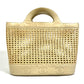 CHANEL CC Coco Mark Basket Bag with Inner Pouch, Straw/Leather Handbag, Beige