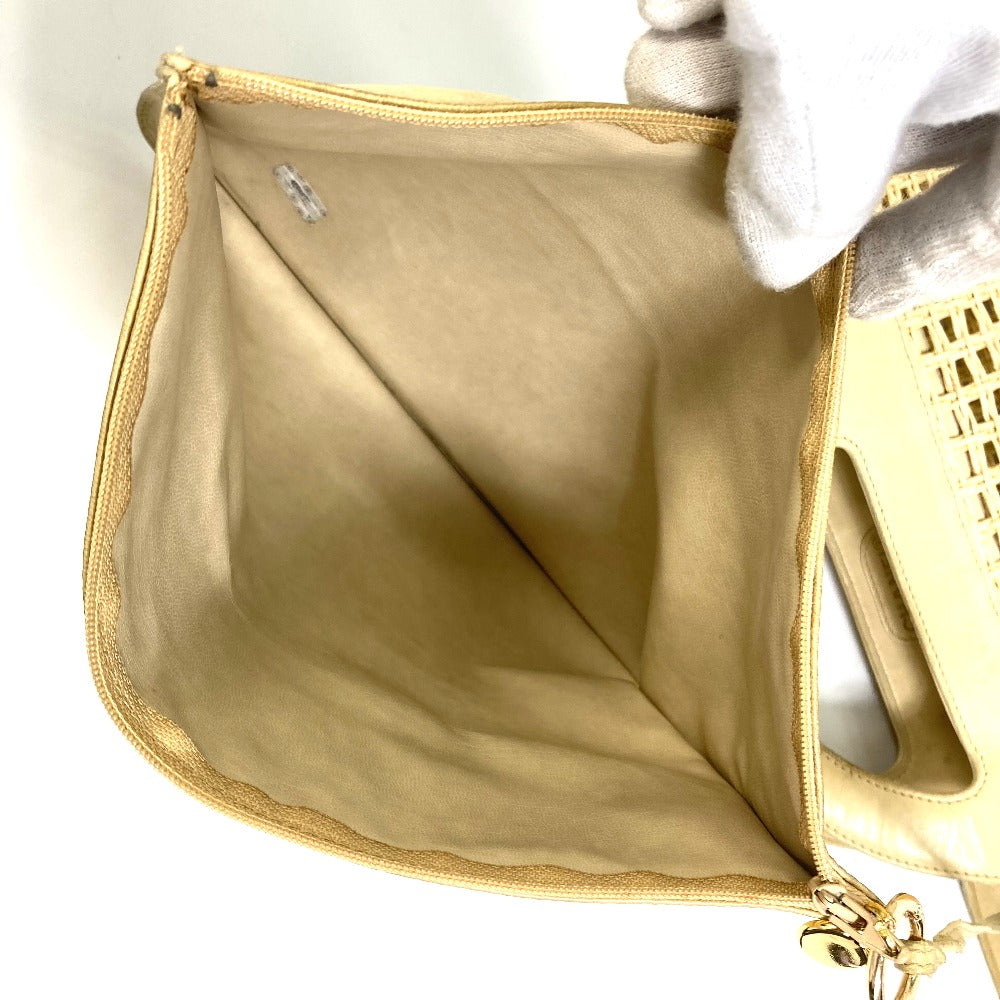 CHANEL CC Coco Mark Basket Bag with Inner Pouch, Straw/Leather Handbag, Beige