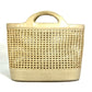 CHANEL CC Coco Mark Basket Bag with Inner Pouch, Straw/Leather Handbag, Beige