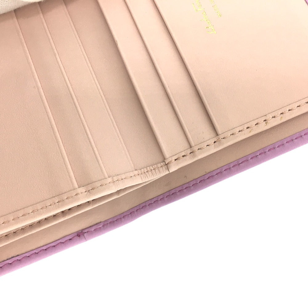 Salvatore Ferragamo Gancini Bifold Leather Wallet, Purple, Women's